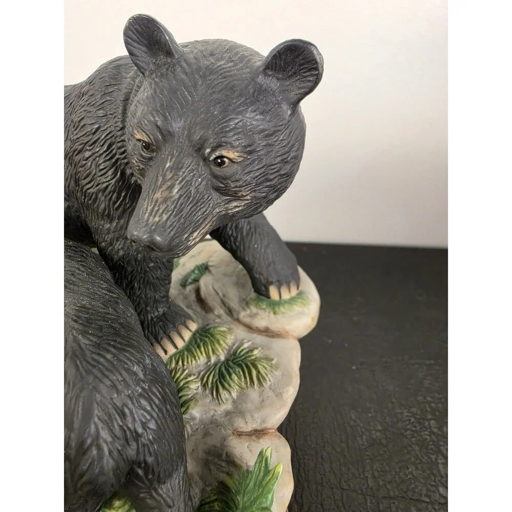 Ceramic Bear Figurine Home Interiors “Watching Her Cub” 11795-02 2002 Bear & Cub